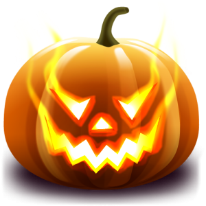 Scary Flaming Pumpkin Jack-o-Lantern PNG Image