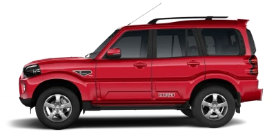 Red Mahindra Scorpio SUV Car PNG Image