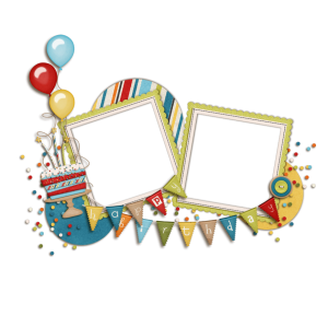 Scrapbook Style Birthday Photo Frames PNG