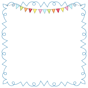 Blue Doodle Line Birthday Frame Free PNG