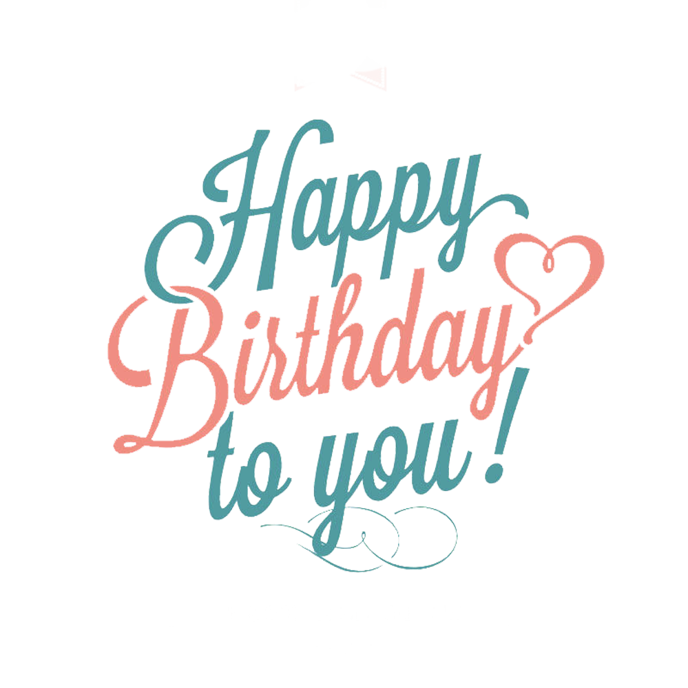 Vintage Happy Birthday To You Lettering Clipart