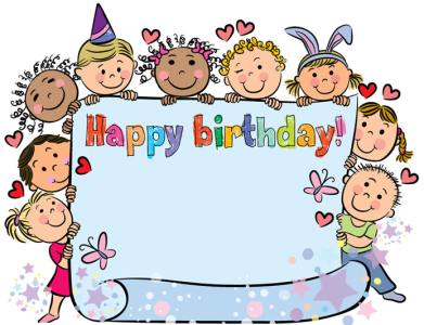 Cartoon Children Holding Birthday Banner Free PNG