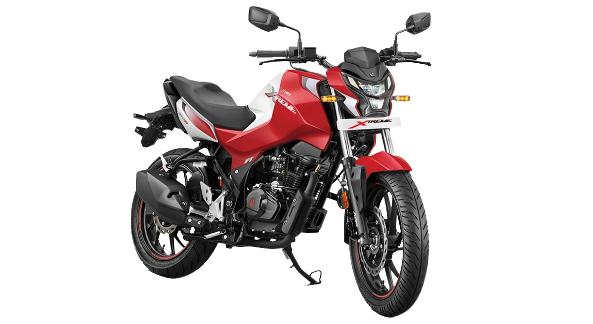 Red and White Hero Xtreme 160R Motorcycle Clipart