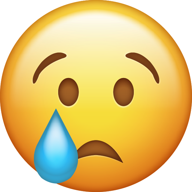 Crying Face Emoji with Tear Free Download