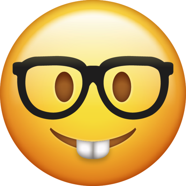 Nerd Face Emoji with Glasses Free Download
