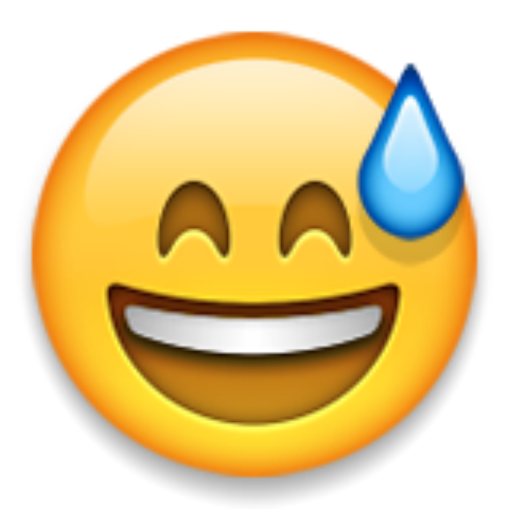 Grinning Face with Sweat Drop Free Download