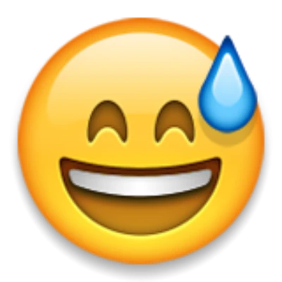 Grinning Face with Sweat Drop Free Download