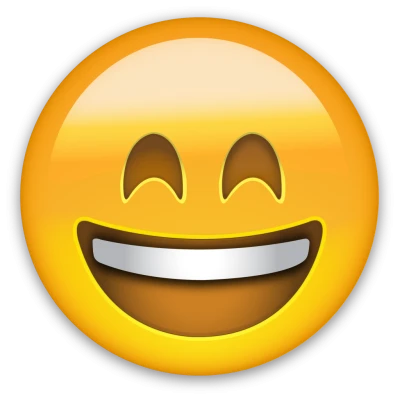 Glossy Grinning Face with Smiling Eyes PNG