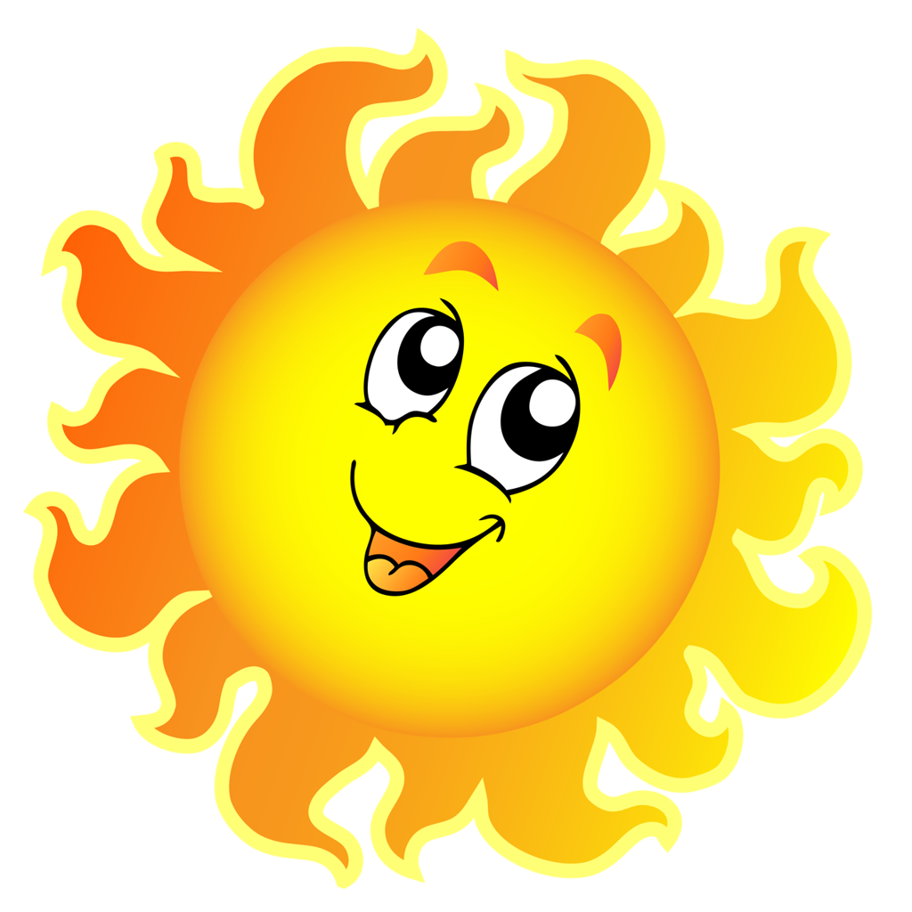 Cute Sun with Face Cartoon Clipart
