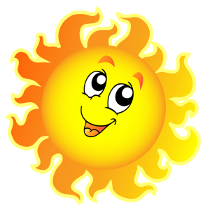 Cute Sun with Face Cartoon Clipart