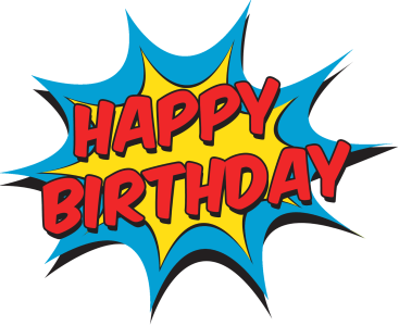 Comic Pop Art Style Happy Birthday Text Free PNG
