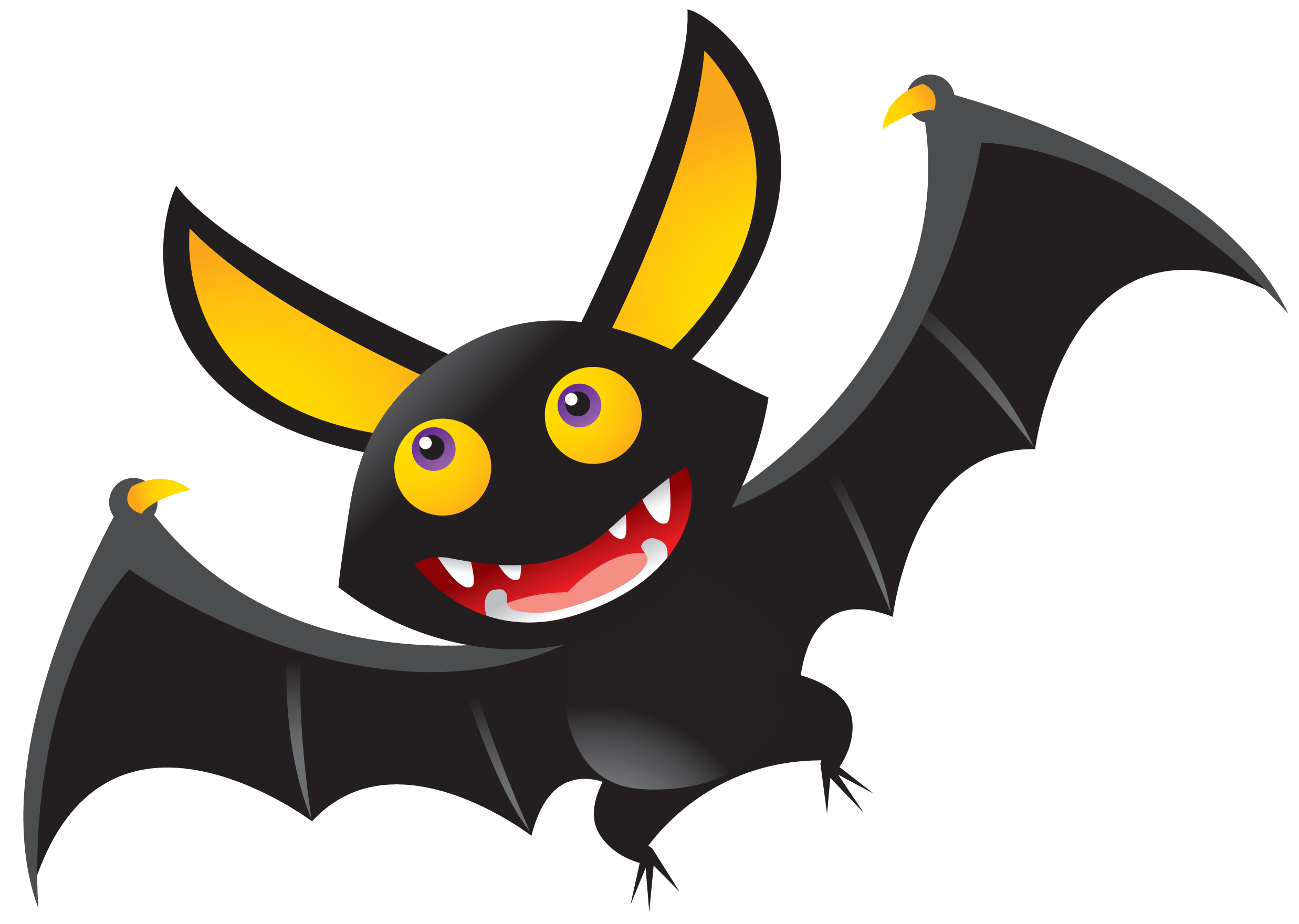 Cute Cartoon Bat Flying Clipart