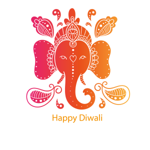 Colorful Happy Diwali Ganesha Free PNG