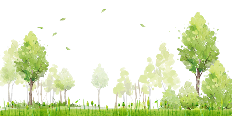Watercolor Style Green Forest Clipart