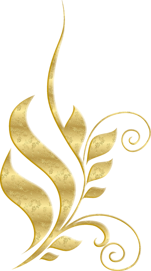 Gold Floral Swirl Ornament Clipart