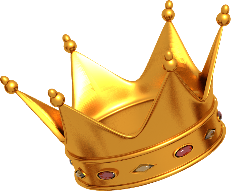 Realistic 3D Gold Crown Clipart