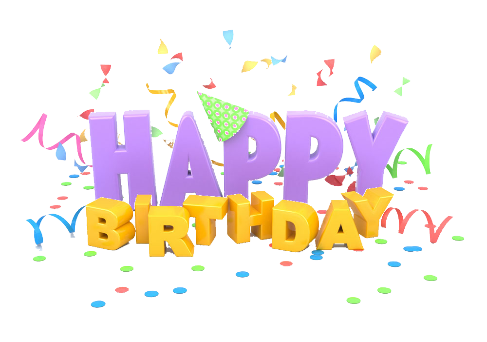 Purple 3D Happy Birthday Text Free