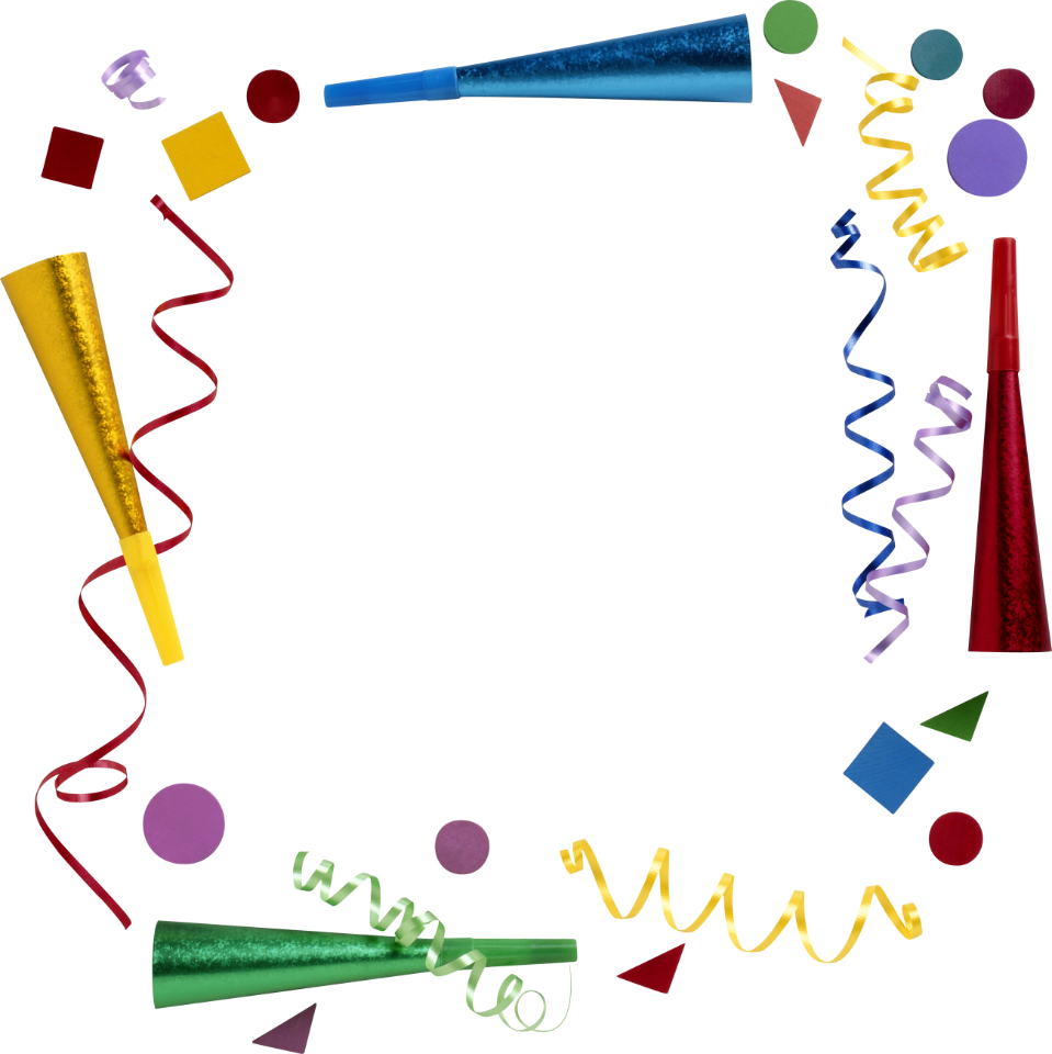 Party Popper Confetti Frame Border