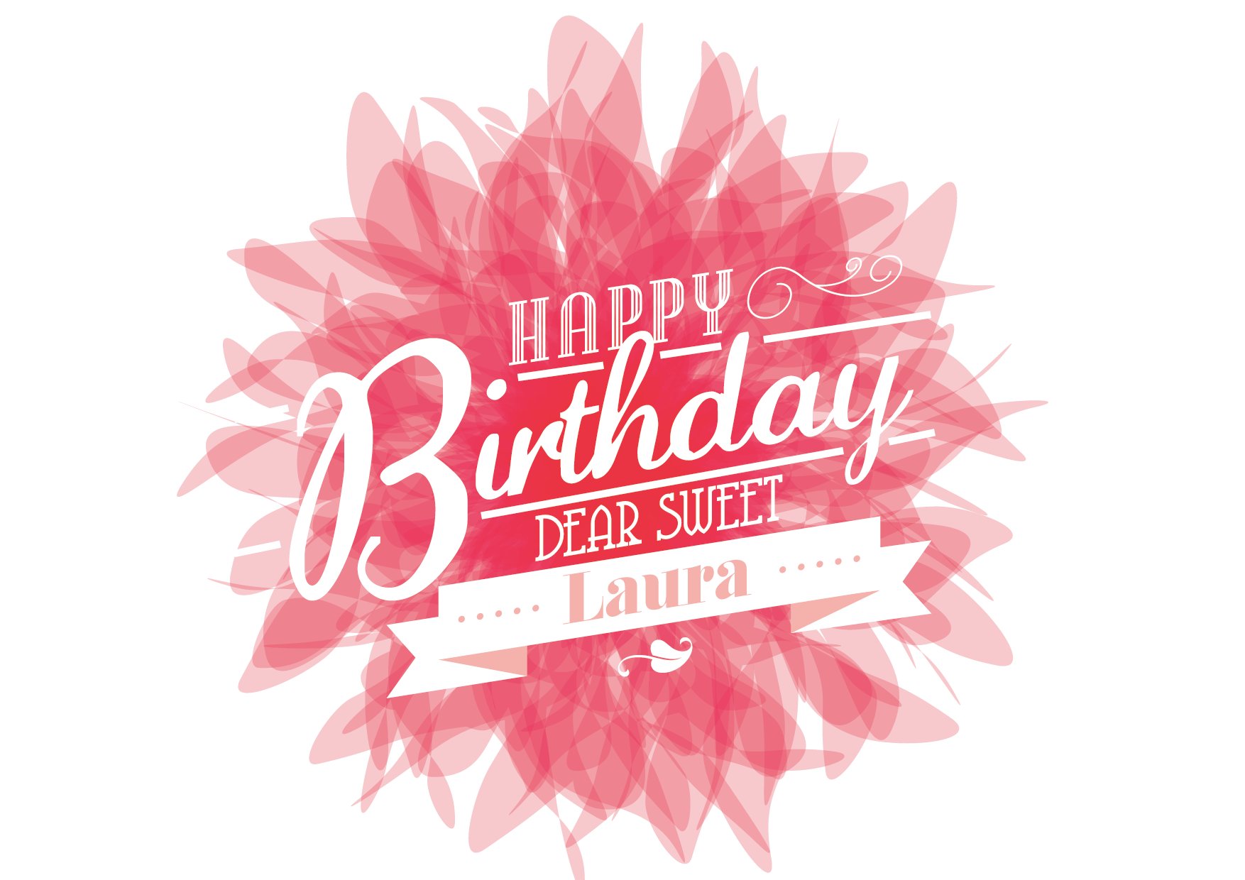 Happy Birthday Laura Text Design