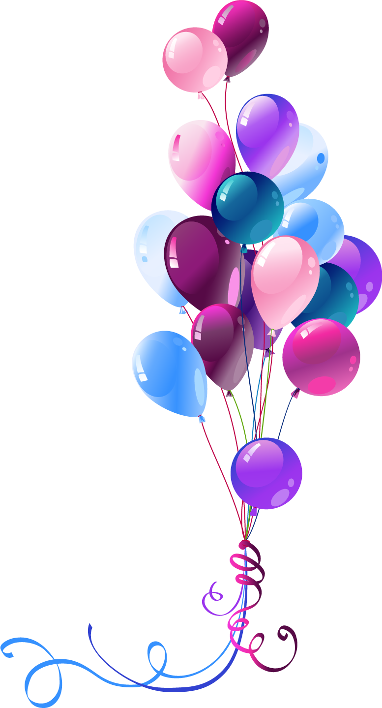 Purple and Blue Balloon Bunch Free