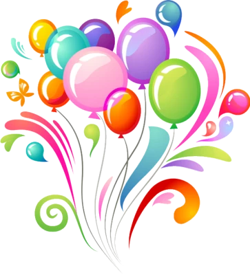 Abstract Colorful Balloons Graphic Art
