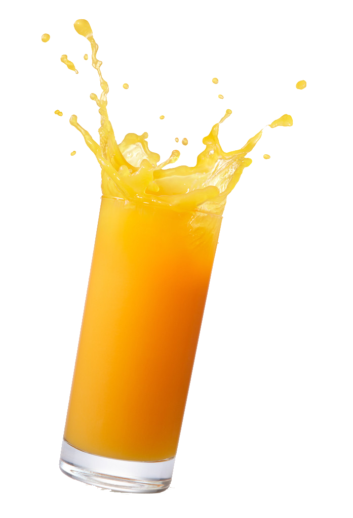 Orange Juice Glass with Splash