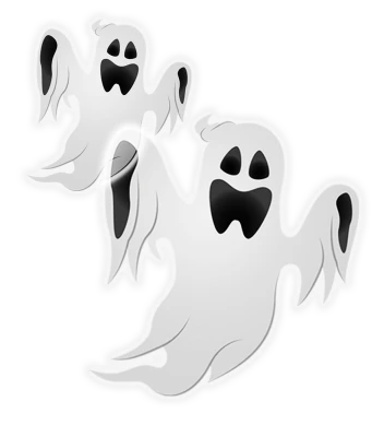 Pair of Spooky White Ghosts