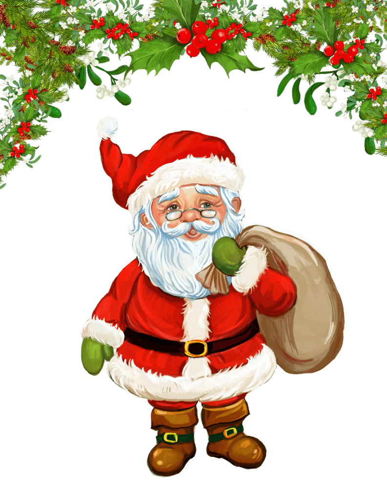 Santa Claus Holding Gift Sack