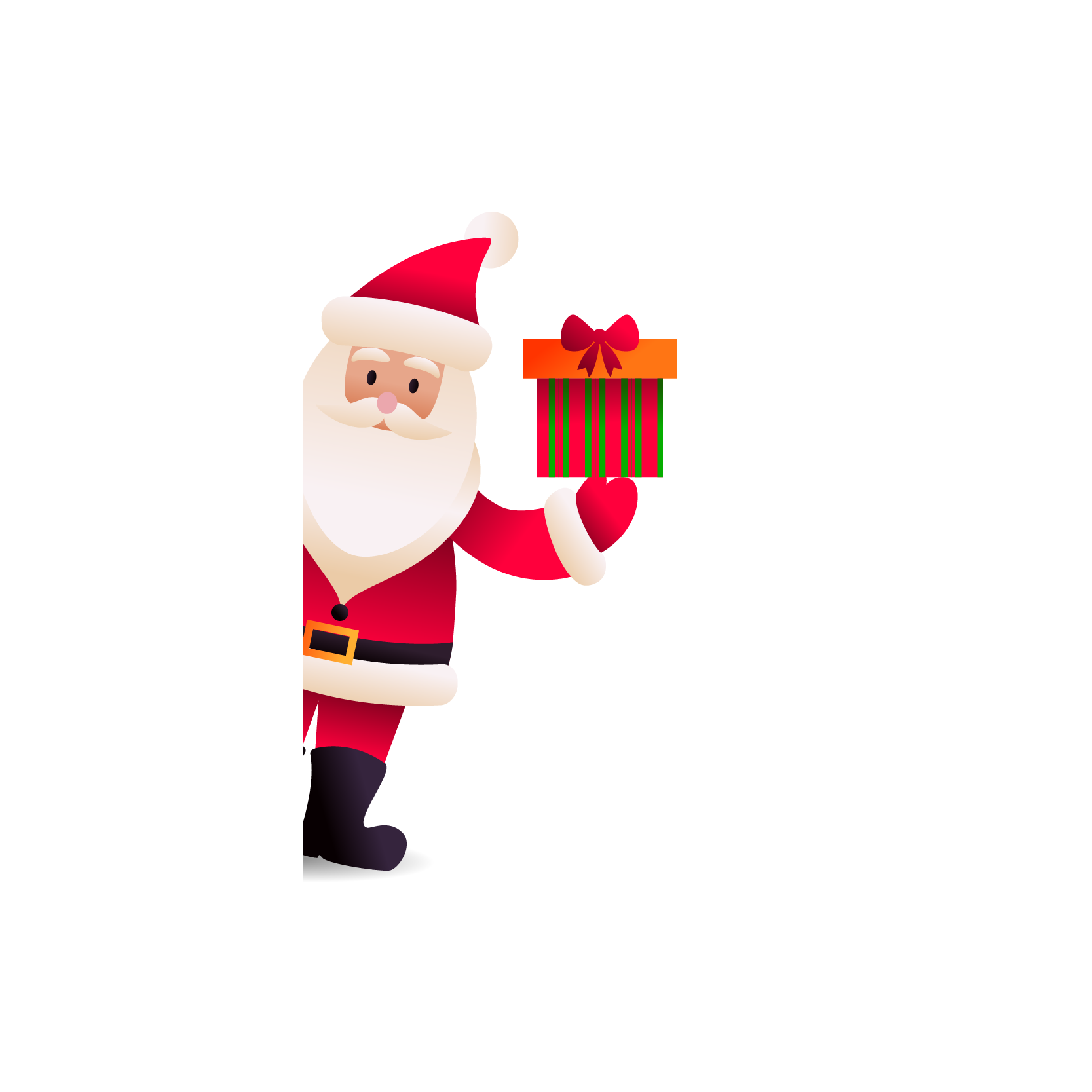 Santa Peeking from Christmas Tree