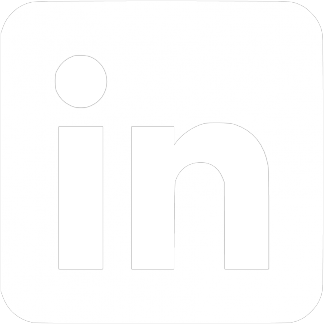 White LinkedIn Logo Icon Outline