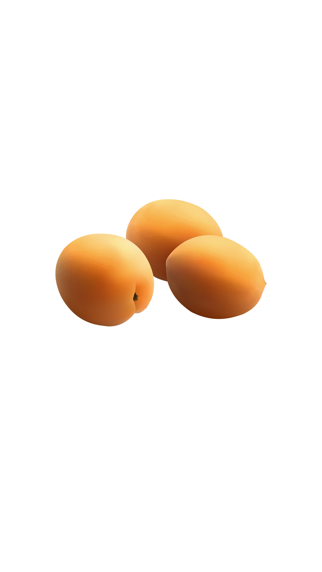 Three Fresh Whole Apricots