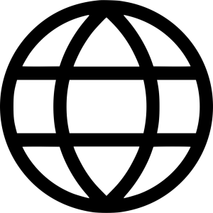 World Globe Line Icon Transparent Background