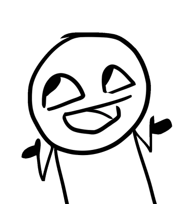 Excited Stick Man Face Free PNG