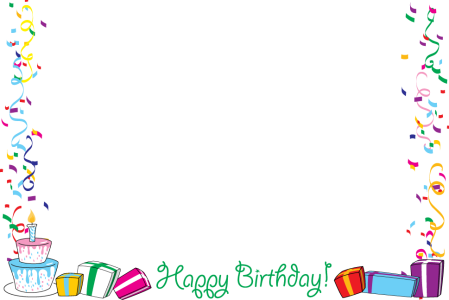 Happy Birthday Frame with Gifts Free PNG