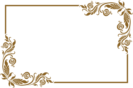 Gold Floral Corner Frame Free PNG