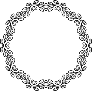 Circular Leaf Wreath Outline Free PNG