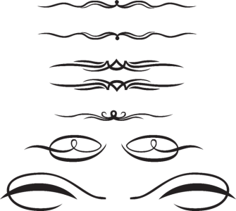 Calligraphic Text Dividers Set Transparent Background