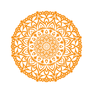 Orange Mandala Ornamental Design Free PNG