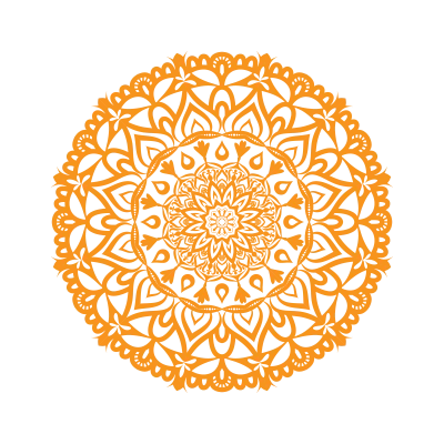Orange Mandala Ornamental Design Free PNG