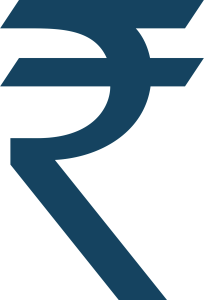Indian Rupee Symbol Blue Free PNG