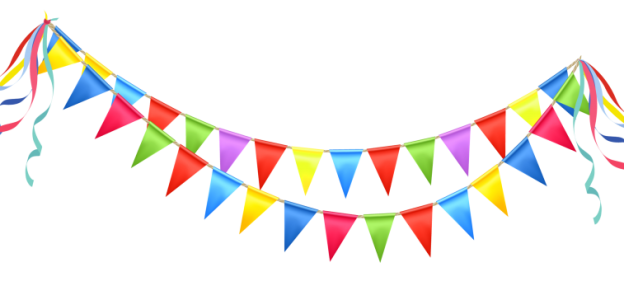 Curved Bunting Flags Garland Free PNG