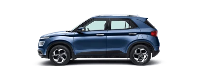 Blue Hyundai Venue Side View Car Free PNG