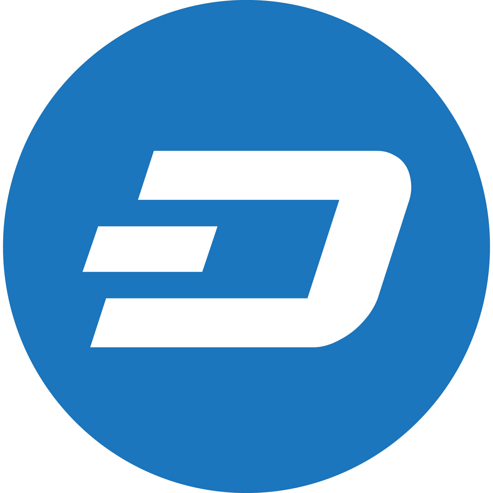 Dash Cryptocurrency Blue Logo Free PNG