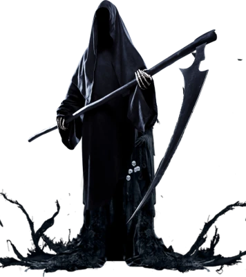 Grim Reaper Silhouette with Scythe Free PNG