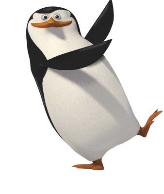 Penguin Cartoon Character Dab Pose Free PNG