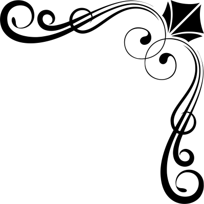 Black Floral Corner Ornament Free PNG