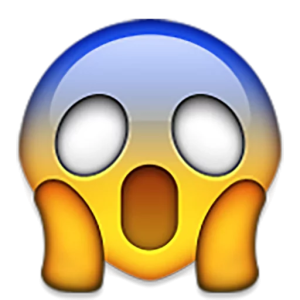 Scared Face Emoji Blue and Yellow Free PNG