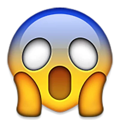 Scared Face Emoji Blue and Yellow Free PNG