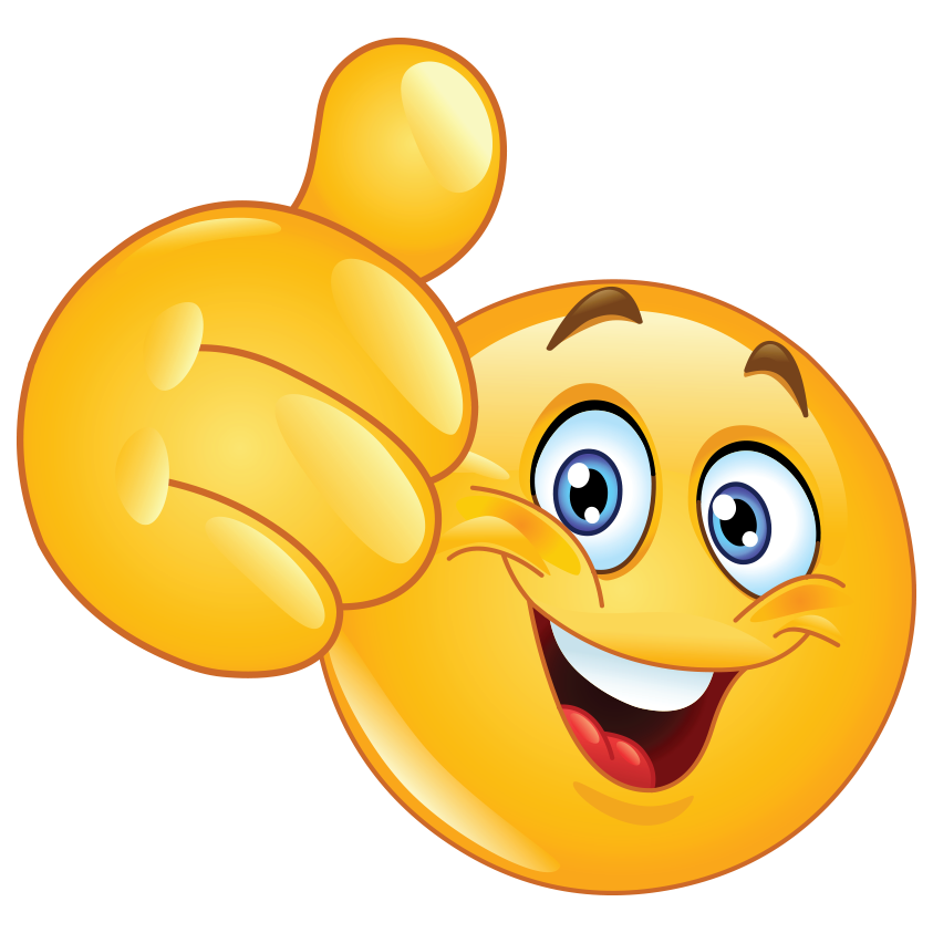 Thumbs Up Smiley Cartoon Clipart