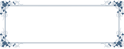 Elegant Blue Floral Rectangular Border Clipart